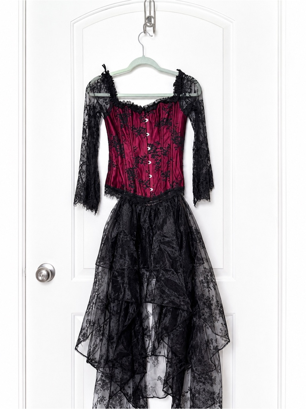 Victorian Gothic Steampunk Corset & High-Low Skirt Set